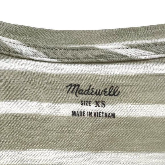 Madewell Whisper 100% Cotton Tank Top Size XS Striped Casual V-Neck Pocket L1549 - Picture 3 of 7